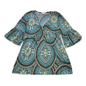 Dress Barn‎ flower patterned glittery blouse